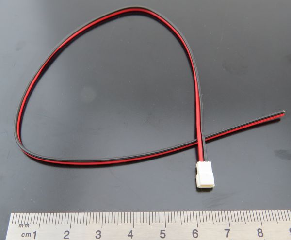1x Câble de connexion 2-pin (mâle). câblage PVC. RM1,5mm. 30cm