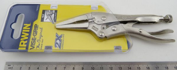 Grip pliers, straight tips, 135mm long. Irwin. Griffin area