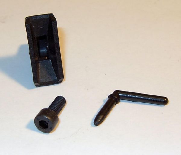Hitch with bolts, plastic, black. (2309)