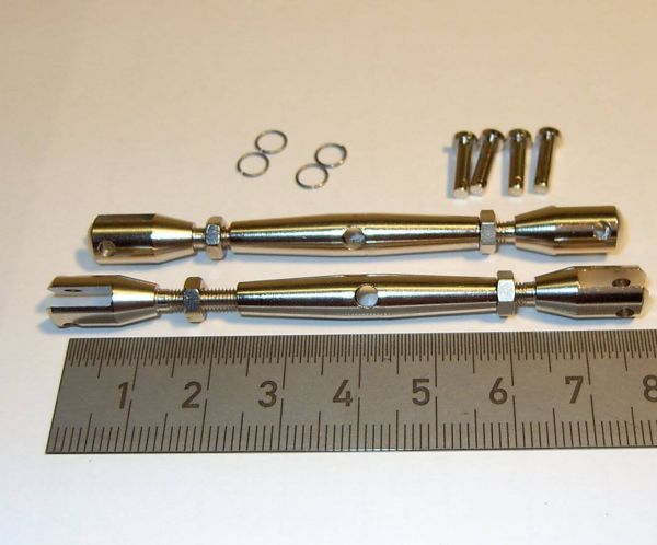 2 turnbuckle 35mm M3 MS plated fork with bolt