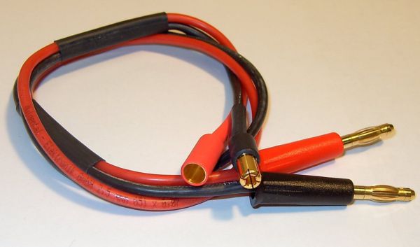 Charging Cable banaanstekker / 5,5mm tradesper- litzt, over 50cm