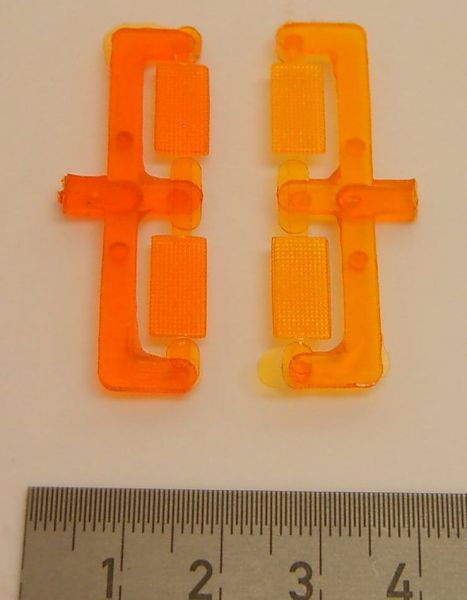 4 reflectoren 12x6mm, oranje, spuiten in de leng