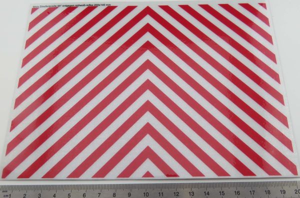 Decorative sheet warning strips REFLECTIVE approx. 200x140mm 6,0mm
