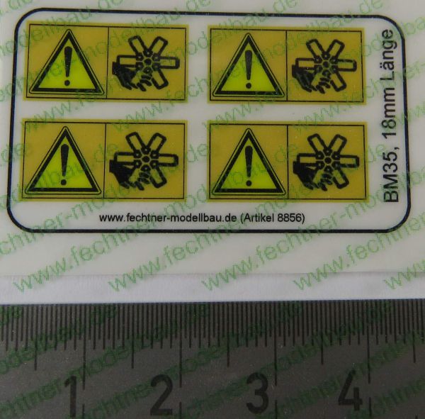 1 warning symbols Set 18mm wide BM35, 4 symbols
