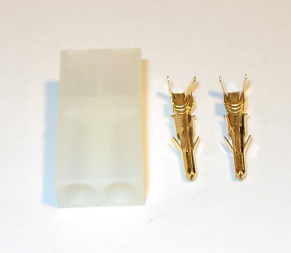 Tamiya Connector gold plated, white, 2-pole. 10 piece