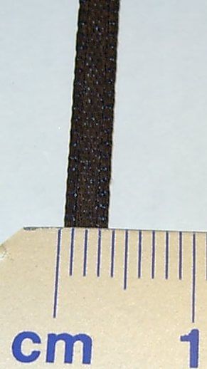 Sjorband (textiel) over 3mm breed 50cm lang, zwart, naar