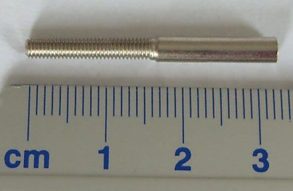Lehimleme çalı M2x26mm toplam uzunluğu 1 parçası