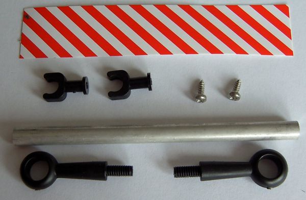 barra de remolque 1 con soporte, rojo / blanco aluminio / plástico