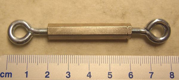 Turnbuckle M4 (aluminum) with opposite thread