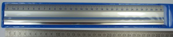 1 cutting ruler, aluminum with steel edge. 300mm. With