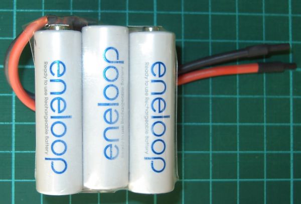 Battery pack with 6x Sanyo Eneloop, 7,2V 6 cells 2000mAh NiMH