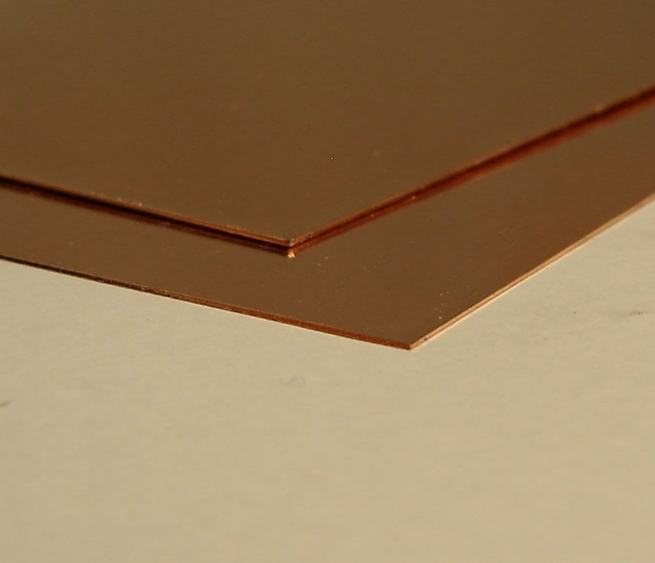 bestell-dein-Blech Metall Kupferblech 0,6 mm stark halbhart Qualität nach DIN EN 1172 100 x 100 mm Zuschnitt nach Maß Größe: 10 x 10 cm 