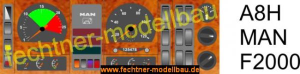 Decal / Sticker "dashboard" A8H for MAN F2000,