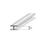 Kunststoff-Profil Flach-Verbinder 1,0mm 1m lang, weiss