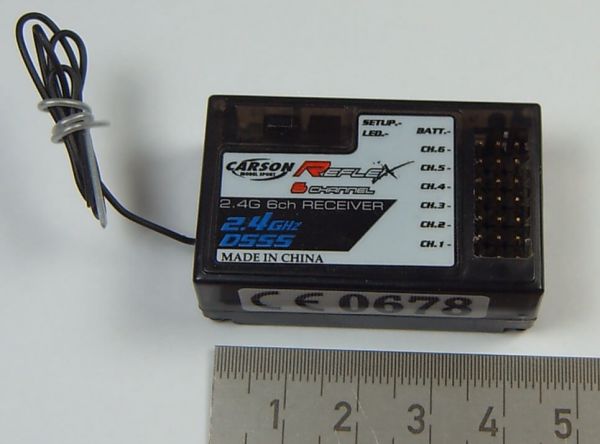 1x 2,4GHz receiver with 6 channels. For CARSON