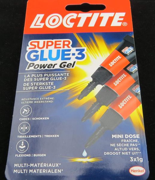 Loctite Super Glue 3 superlim, gelformad, innehåll 3x1gr