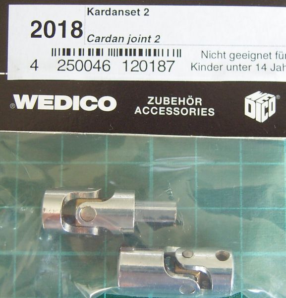 Kardanset2, vernickelt,(2018) beidseitig 4mm-Bohrung,