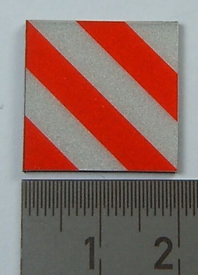 1 piece warning sign OVER SIZE, reflex. Top corners, ca