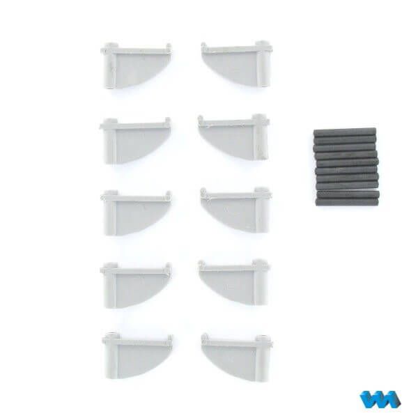 1 set spacers (kit) made of plastic with