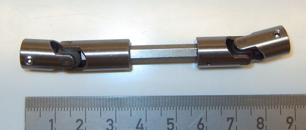 Dubbele kruiskoppeling 10mm diameter, totale lengte