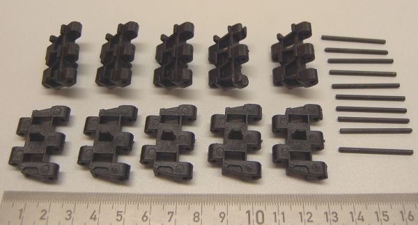 10 schakels (zwart gekleurd) 32mm breed