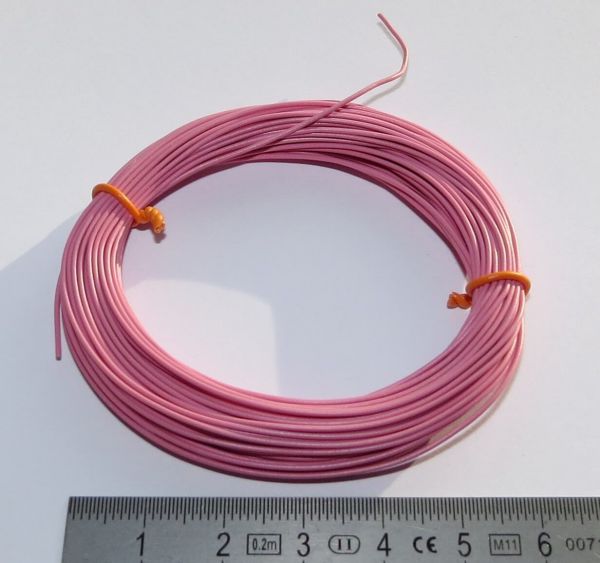 PVC vlecht, 0,08 qmm, roze, 10m ring, flexibel