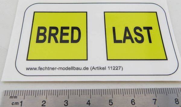 Kendinden yapışkanlı malzemeden yapılmış "BRED LAST" etiket uyarı işareti