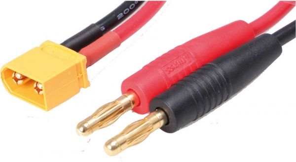 Kabel ładujący wtyk bananowy/wtyk XT60. ok. 50cm kabel 14AWG