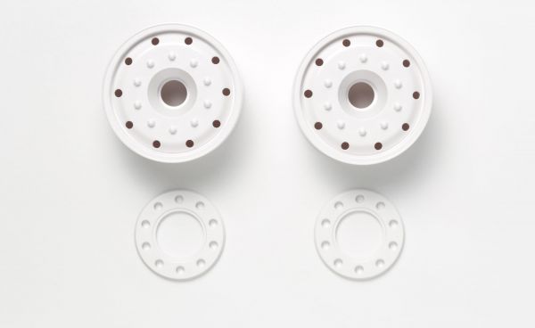 Tamiya truck wheel wide front white, for driving axle
