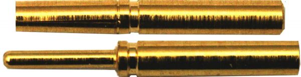 Gouden connector 0,8mm mannelijk en vrouwelijk 1 paar.