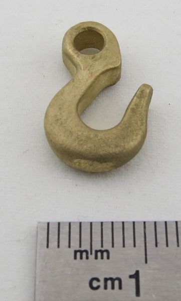 1 brass investment casting Hook. With stop eyelet. overall height