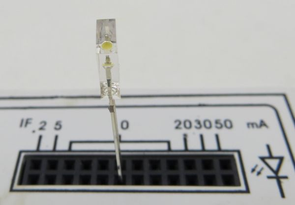 1x LED blanco cálido 5x2, carcasa transparente con cable