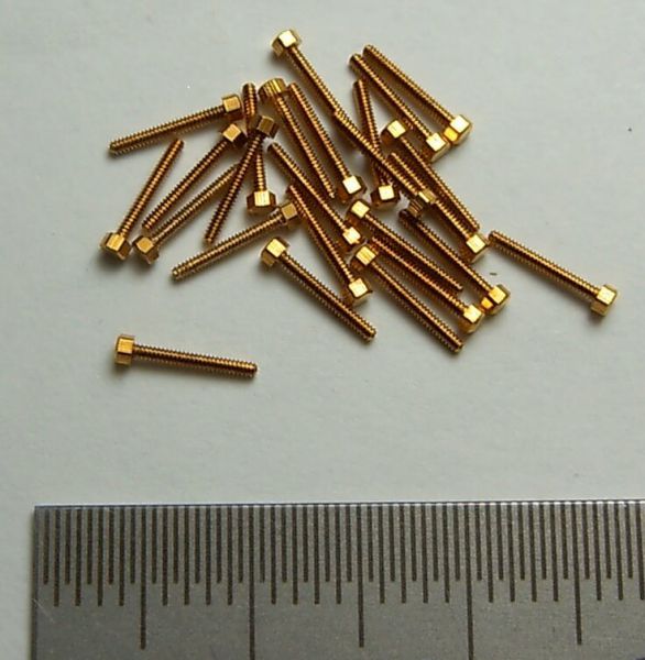 6-Kant model screw M0,8 x 8 brass SW 1,3mm addendum