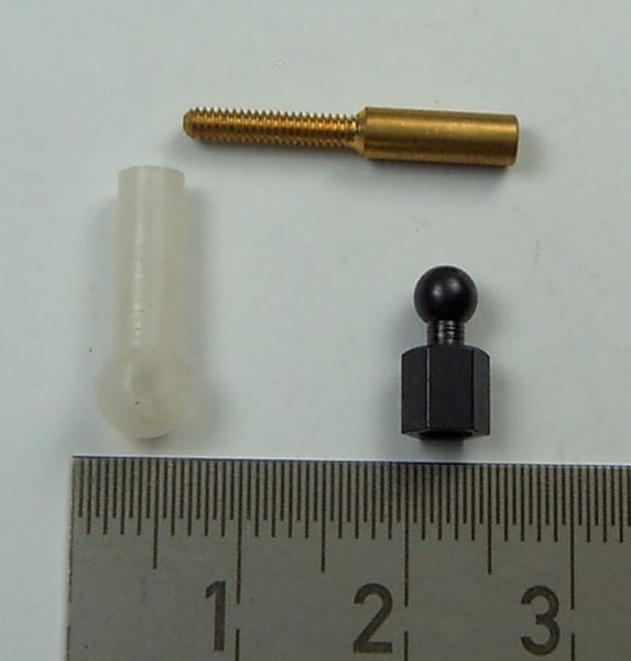 1 plastic ball head M2. For direct screwing