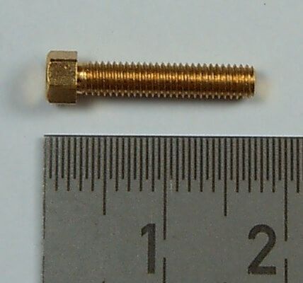 6-Kant model screw M3,0 x 15 brass SW 4,0mm addendum