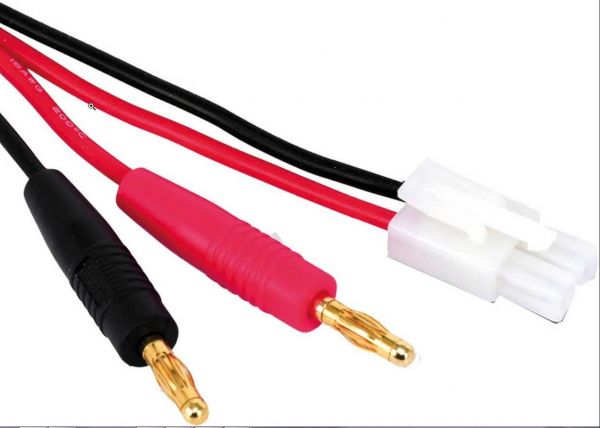 Oplaadkabel banaanstekker/TAMIYA-stekker ca. 30cm kabel