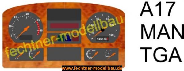 Decal / Sticker "dashboard" A17 voor MAN TGA,