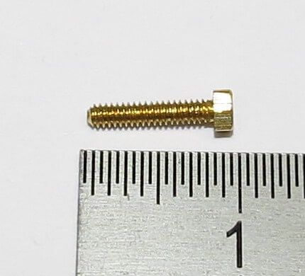 6-Kant model screw M1,6 x 8 brass SW 2,5mm addendum