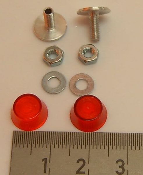 Flashing light, red, 10mm diameter 2 piece with