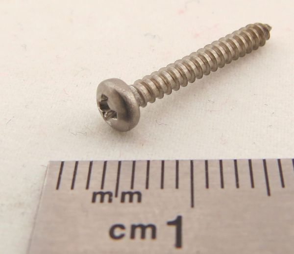 Pan head tapping screws with Phillips head H, DIN 7981, 2,2x19