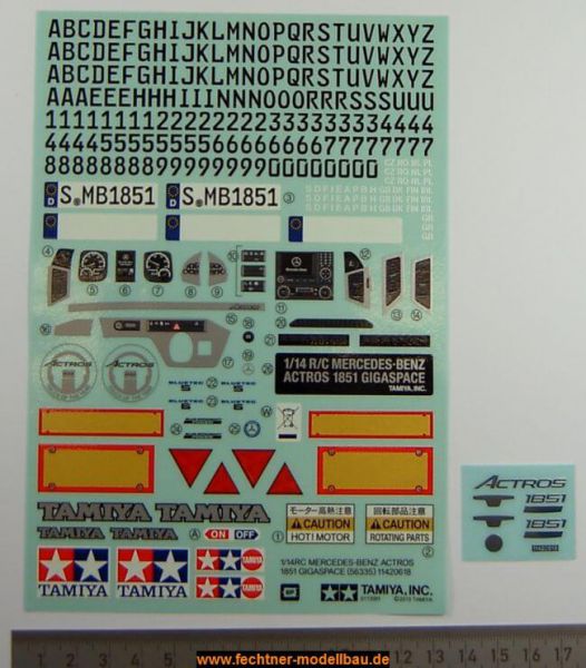 1 decal sheet for Mercedes-Benz Actros 1851 Gigaspace from