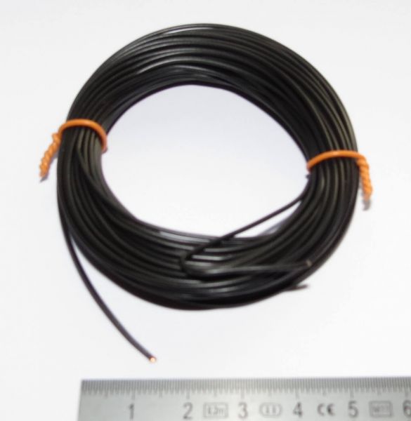 PVC braid, 0,14 qmm, black, 10m Ring