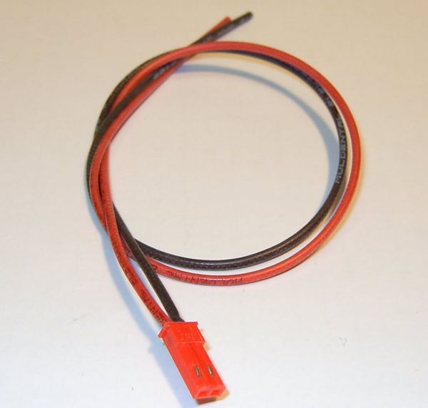 1x BEC batterij connector kabel 2x 0,5qmm, 30cm, Silicon
