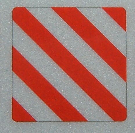 1 piece warning sign OVER SIZE, reflex. Rounded corners, ca