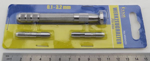 1 tool holder 0,1 - 3,2mm. With knurled and nickel plated
