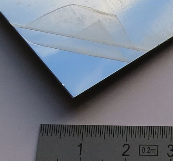 plaque Styrène-miroir d'argent 2,0mm ca.200 épaisseur x 300 mm