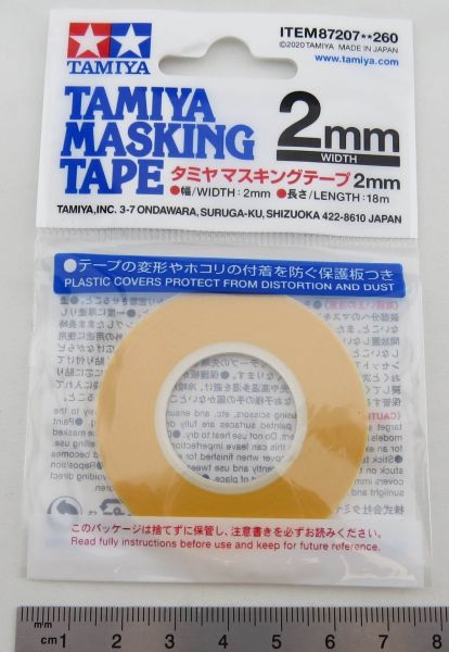 Masking tape 2mm wide, self-adhesive 18m long, WITHOUT roll