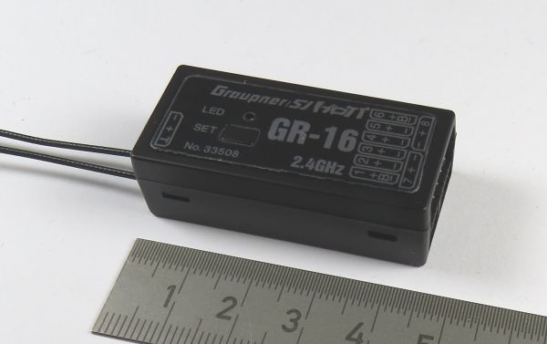 1 Graupner receiver HOTT GR-16, 2,4GHz. 8 channel, Graupner