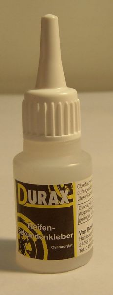 Durax superlijm 20gr. Fles voor rubber / band
