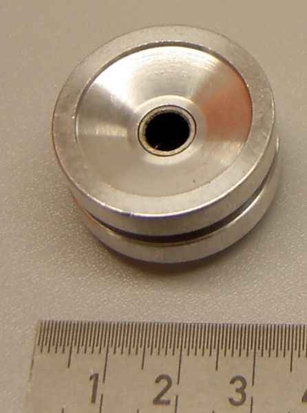 Caster (1 stuk), aluminium, diameter 30mm, breedte 14mm